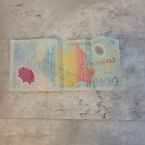Vintage 1999 Romania 2000 Lei Polymer Banknote Solar Eclipse Currency Collectibl